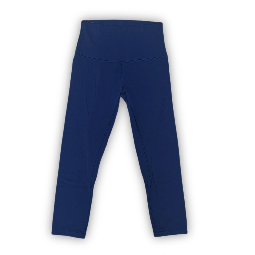 Lululemon Navy Blue Cropped Leggings High Waisted Capri Gym Tights Size 4 - Picture 10 of 12